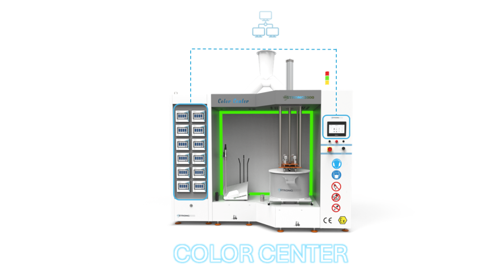 Powder coating color center